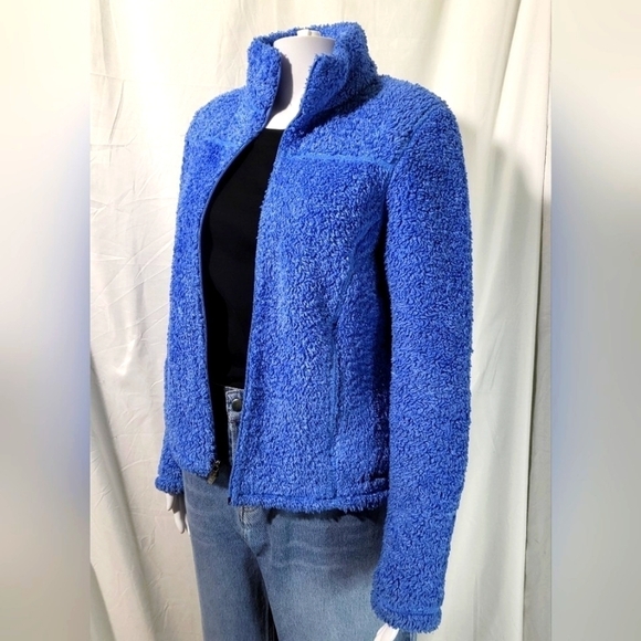 L.L. BEAN Cute Polartec Teddy Jacket in Electric Blue Women's Small - Picture 2 of 9